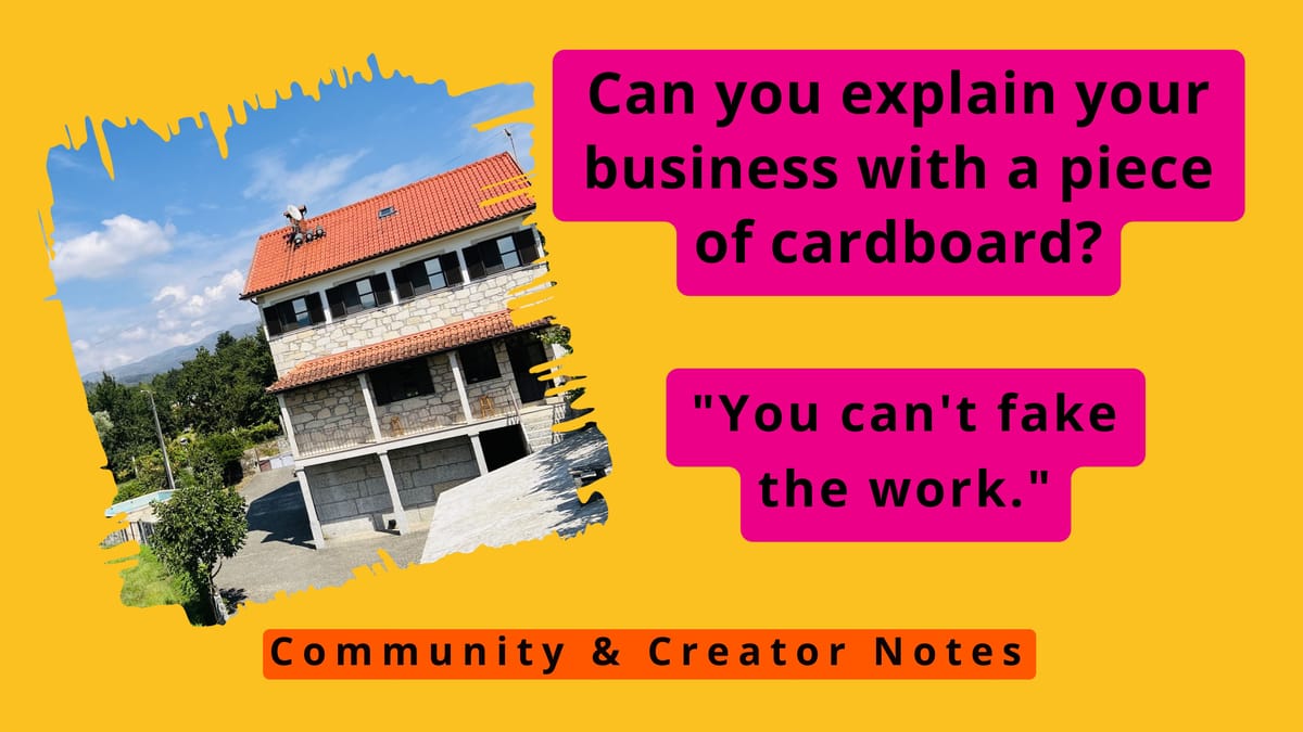 Can you explain your business with a piece of cardboard?